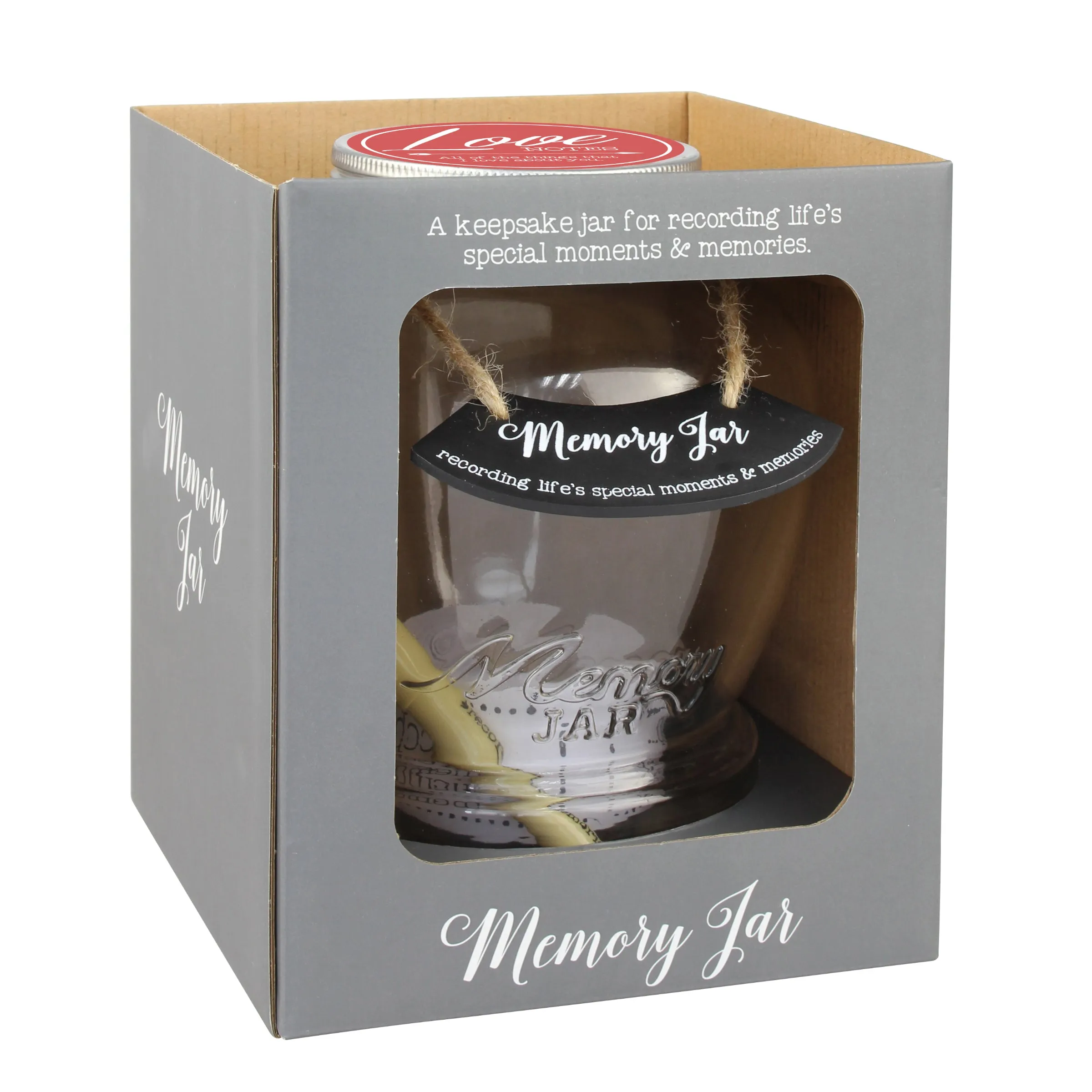 Top Shelf Love Notes Memory Jar Kit with 180 Tickets, Pen, and Decorative Lid