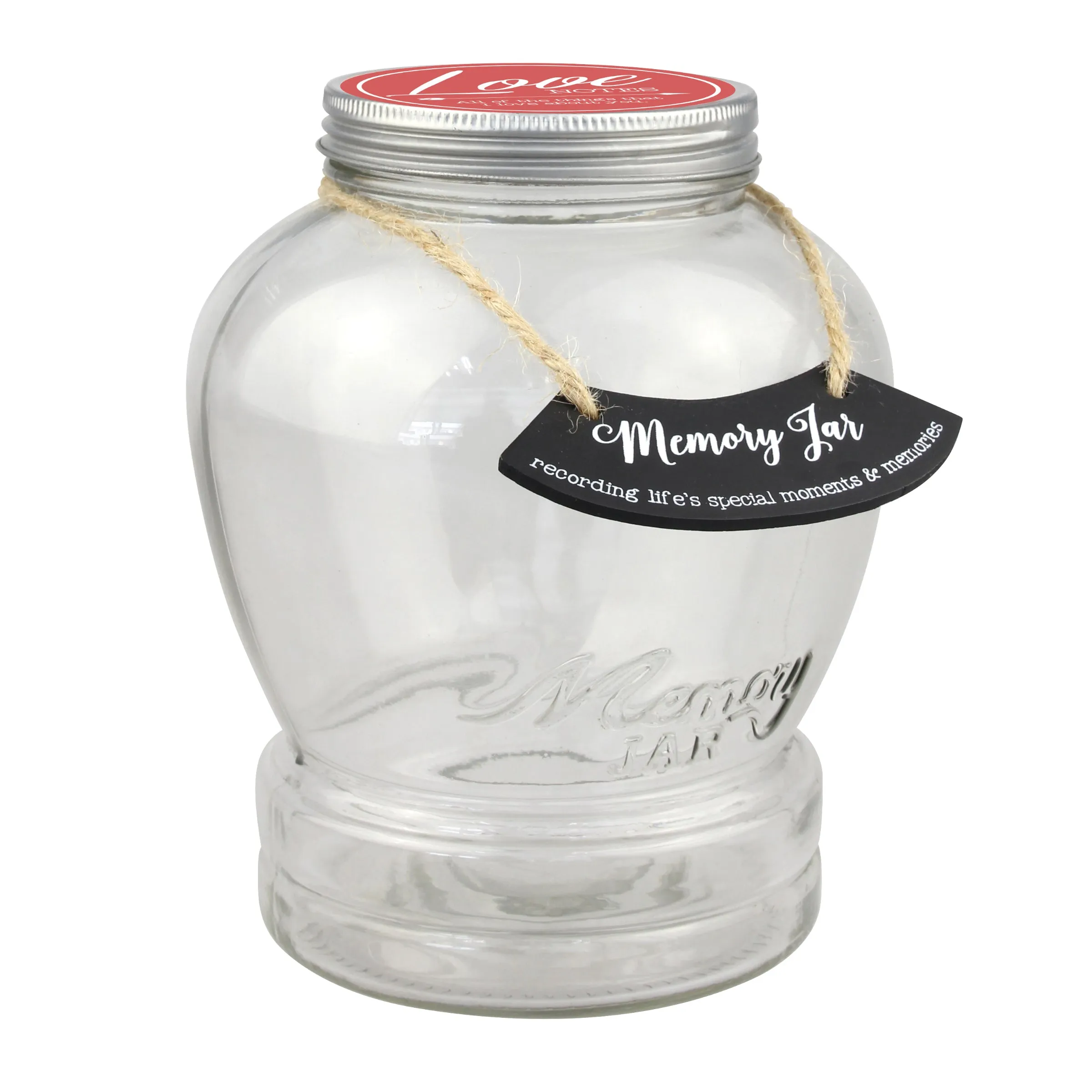 Top Shelf Love Notes Memory Jar Kit with 180 Tickets, Pen, and Decorative Lid
