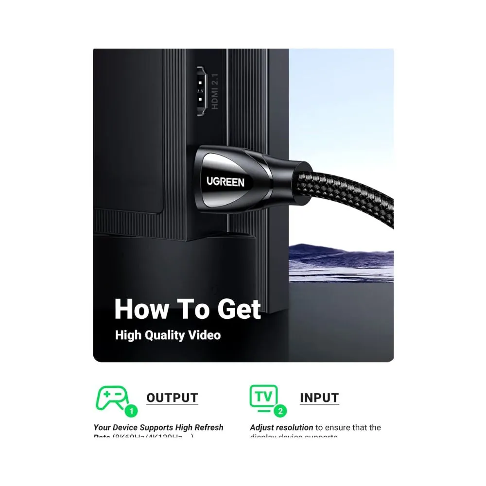 Ugreen 80404 HDMI A M/M cable with Braided 3m
