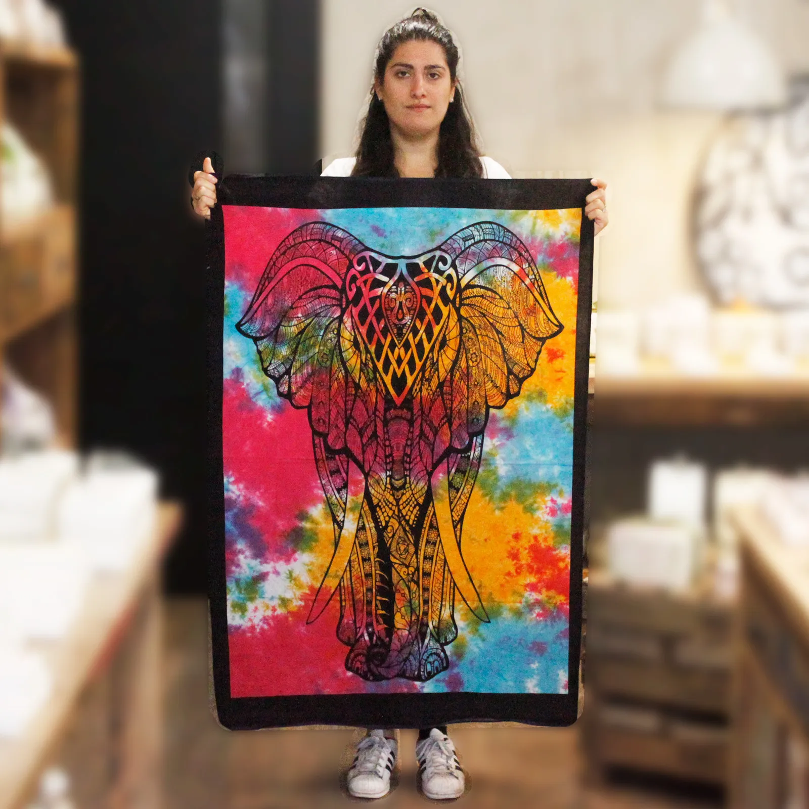 Vibrant Cotton Wall Art - Elephant Design | Handcrafted Indian Tapestry