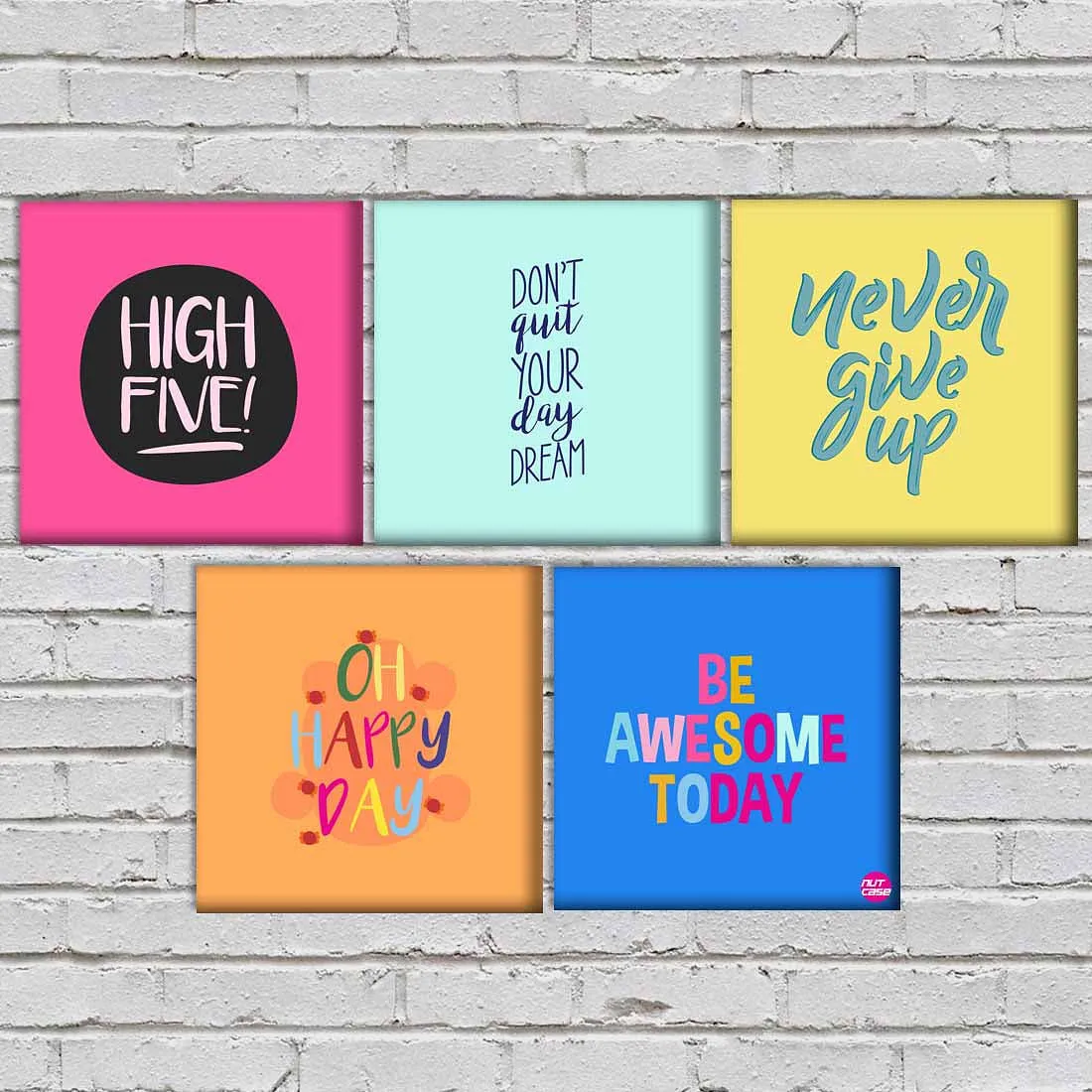 Wall Art Decor Boards Set Of 5 - Never Give Up