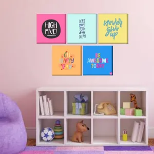 Wall Art Decor Boards Set Of 5 - Never Give Up