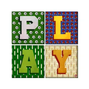 Wall Art Decor For Home Set Of 4 -PLAY