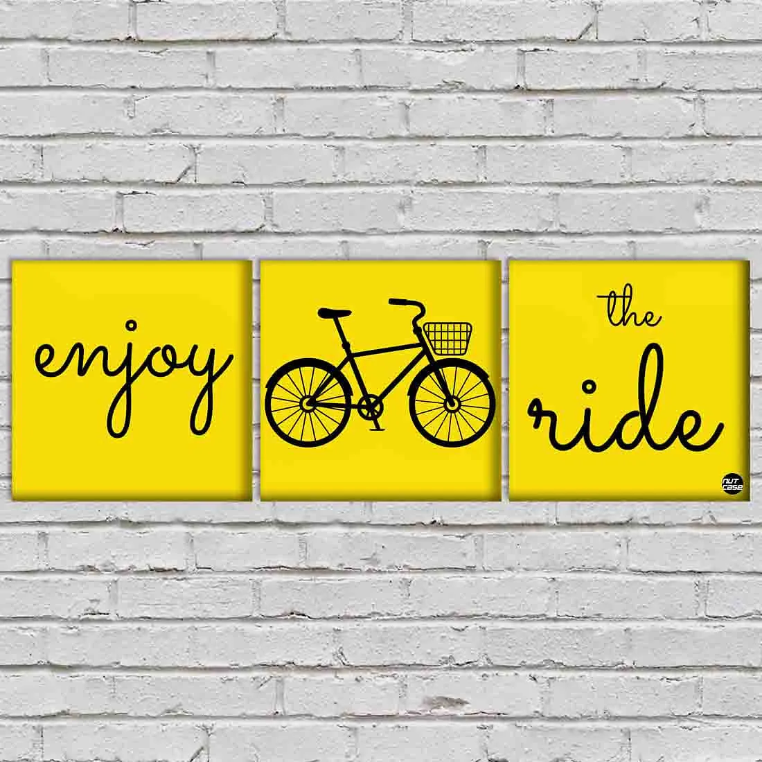 Wall Art Decor Hanging Panels Set Of 3 -enjoy the ride