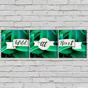 Wall Art Decor Hanging Panels Set Of 3 -Wild At Heart