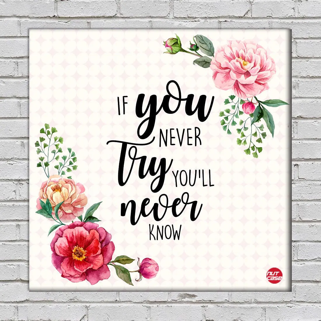 Wall Art Decor Motivation Quotes -  If You Never Try You'll Never Know