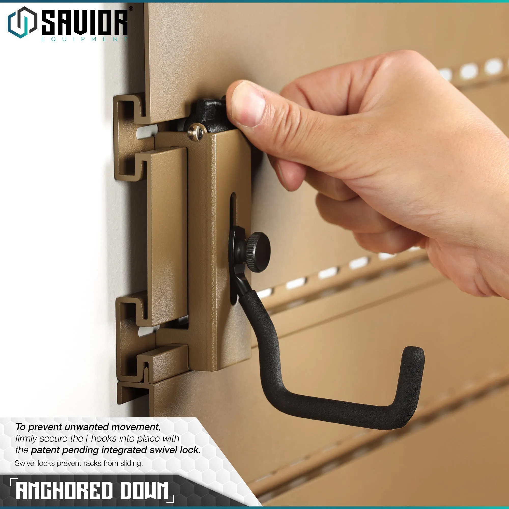 Wall Rack System - Adjustable J-Hook- 2 Pack