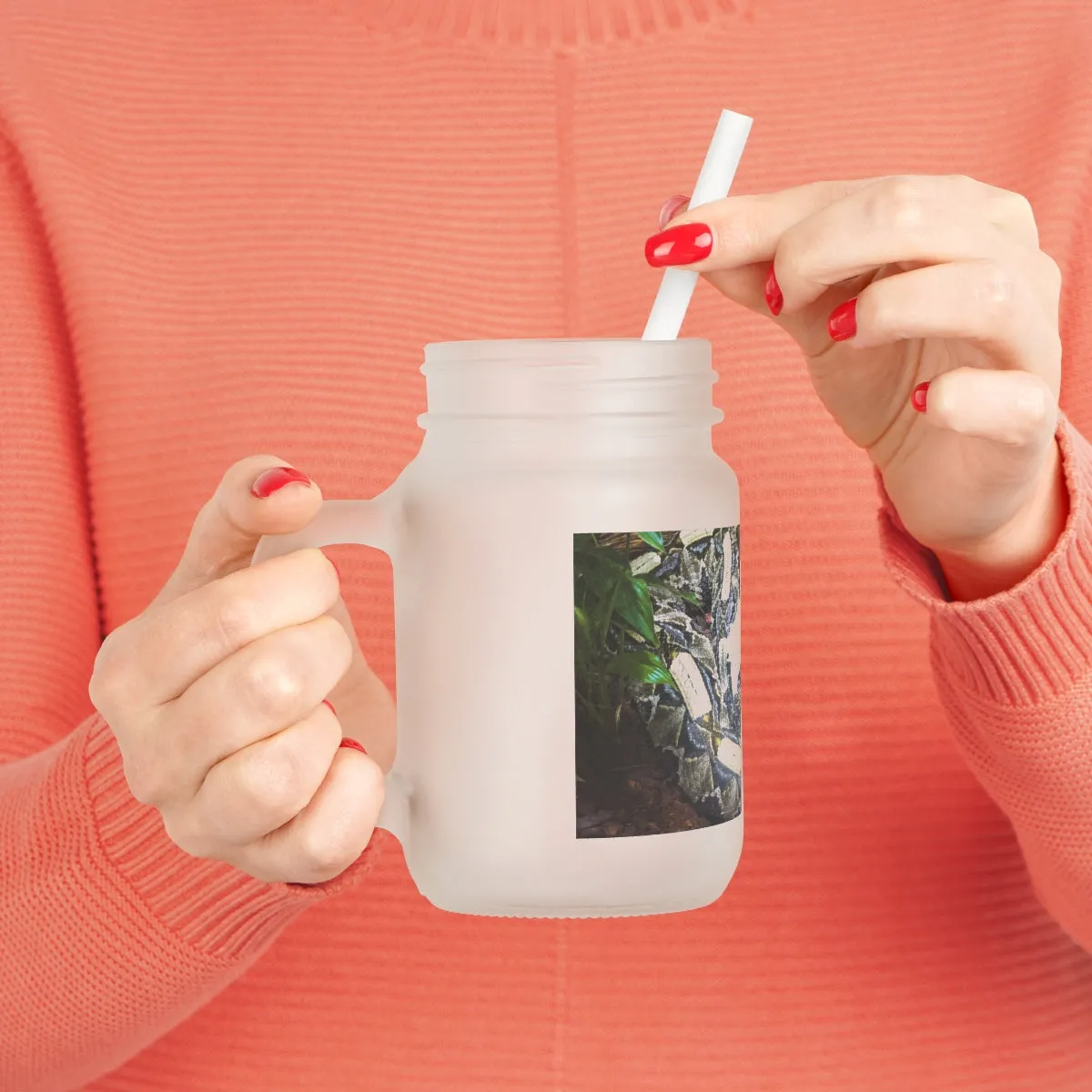 White Black Snake Mason Jar
