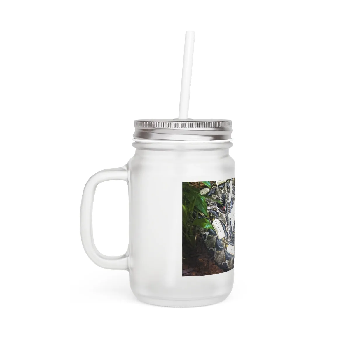 White Black Snake Mason Jar