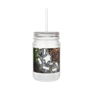 White Black Snake Mason Jar