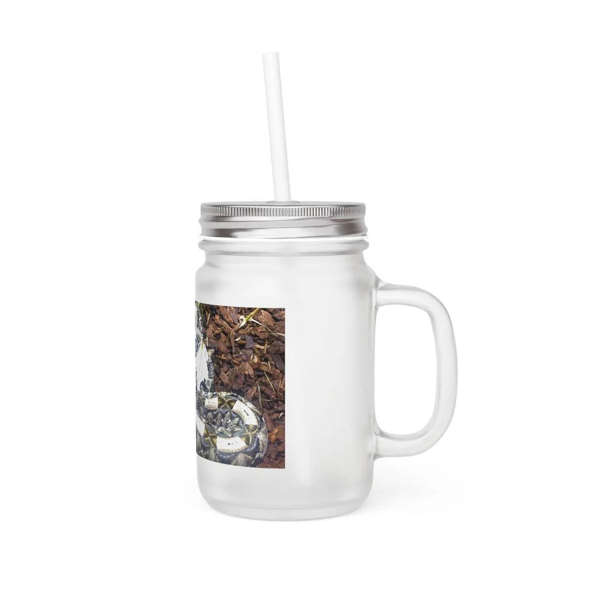 White Black Snake Mason Jar