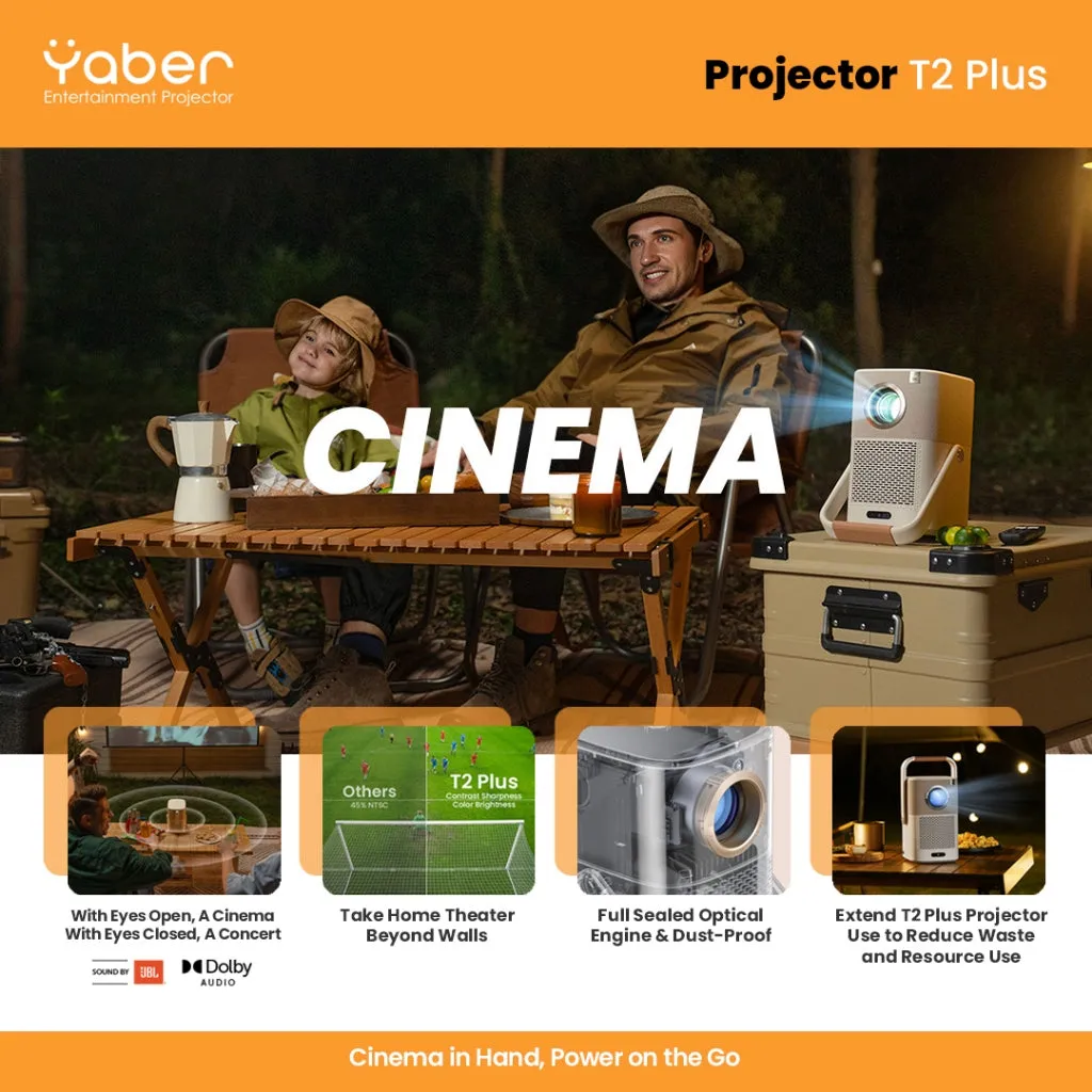 Yaber T2 / Yaber T2 Plus Projector | T1080P FHD | 450 ANSI Lumens | JBL and Dolby Audio