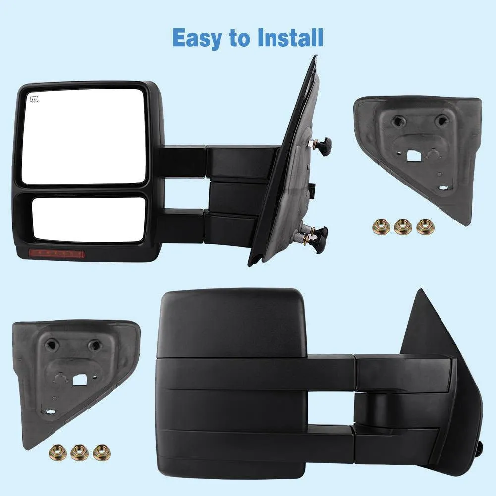 YITAMOTOR® Towing Mirrors For Ford 2004 - 2006 F150 Series Pickup Power Heated LED Turn Signal Puddle Light